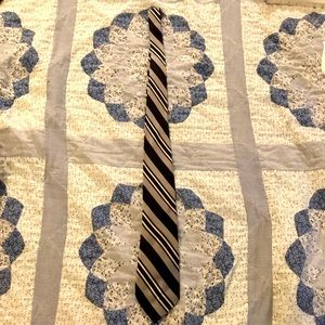 Chaps Silver/Black Striped Necktie